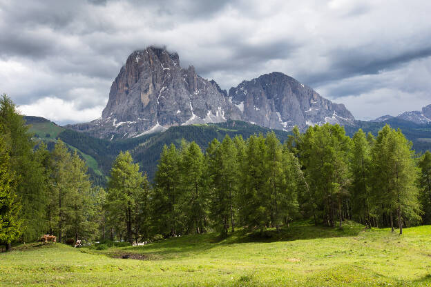 Blick zum Langkofel vom Val Gardena