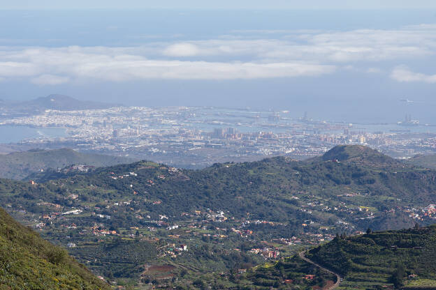 Blick von den Bergen auf Las Palmas