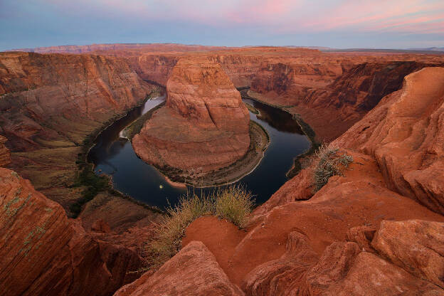 Moon in the Colorado River at Horseshoe Bend