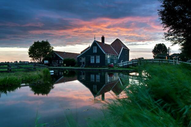 Freiluftmuseum Zaanse Schans am Morgen