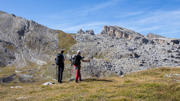 Alpinisten im Naturpark Puez-Geisler