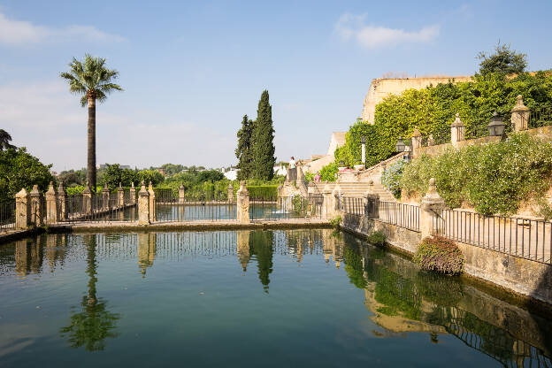 Spiegelung im Garten der Alcazar de los Reyes Cristianos