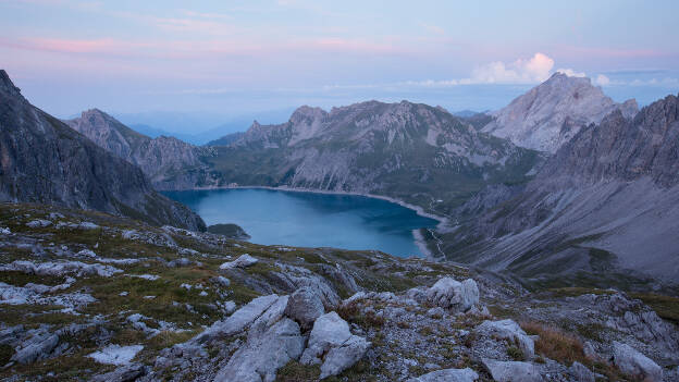 Sonnenuntergang über dem Lünersee