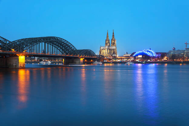 Cologne during the blue hour