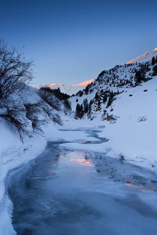 Alpenglow in Winter