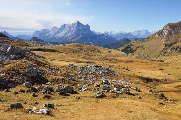 Blick vom Forcella Ambrizzola Pass zum Monte Civetta